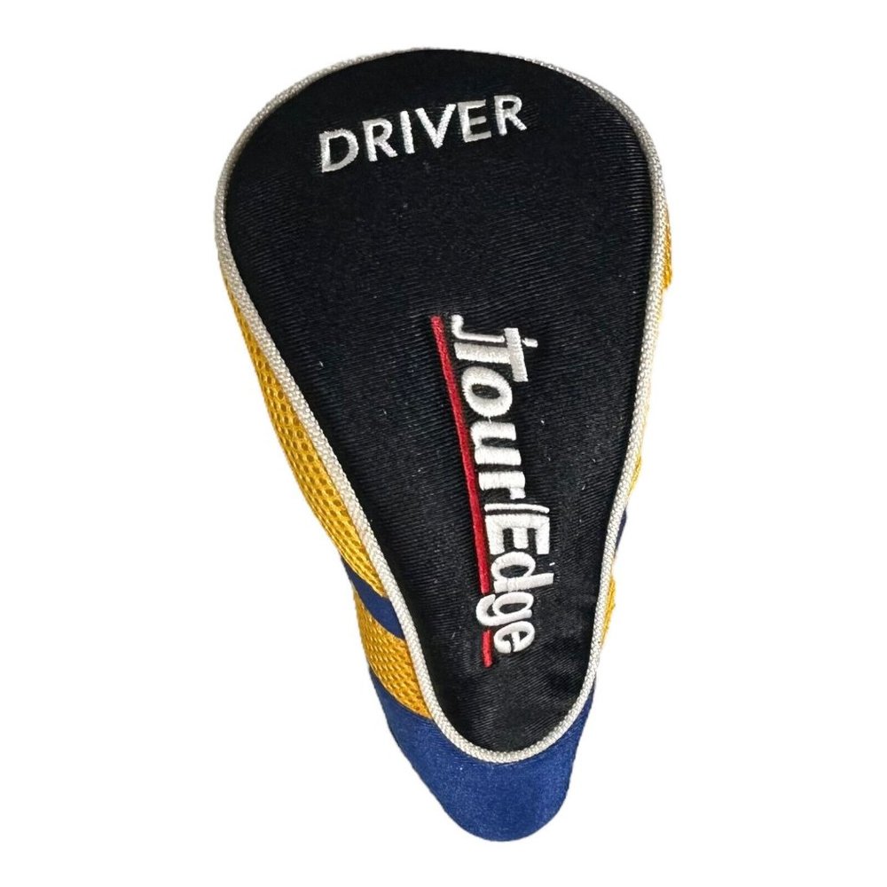 Tour Edge Jr Golf Driver Head Cover Blue and Yellow‎ Embroidered VGUC